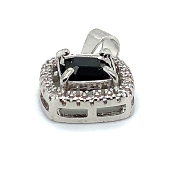 Green Tourmaline .85ct White Gold Silver Pendant - Picture 5 of 7